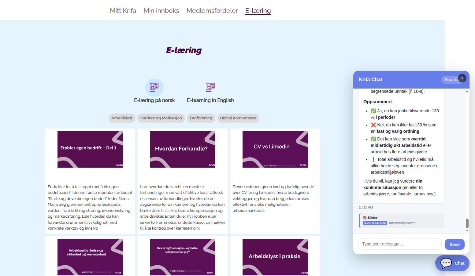 Krifa RAG Norwegian legal chatbot